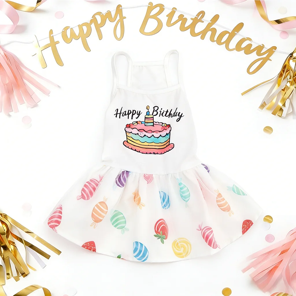 Vestido de cumpleaños para perros pequeños y medianos – Falda pastel - imagen 2