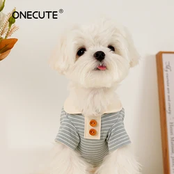 Camisa de verano para perro a rayas de algodón transpirable