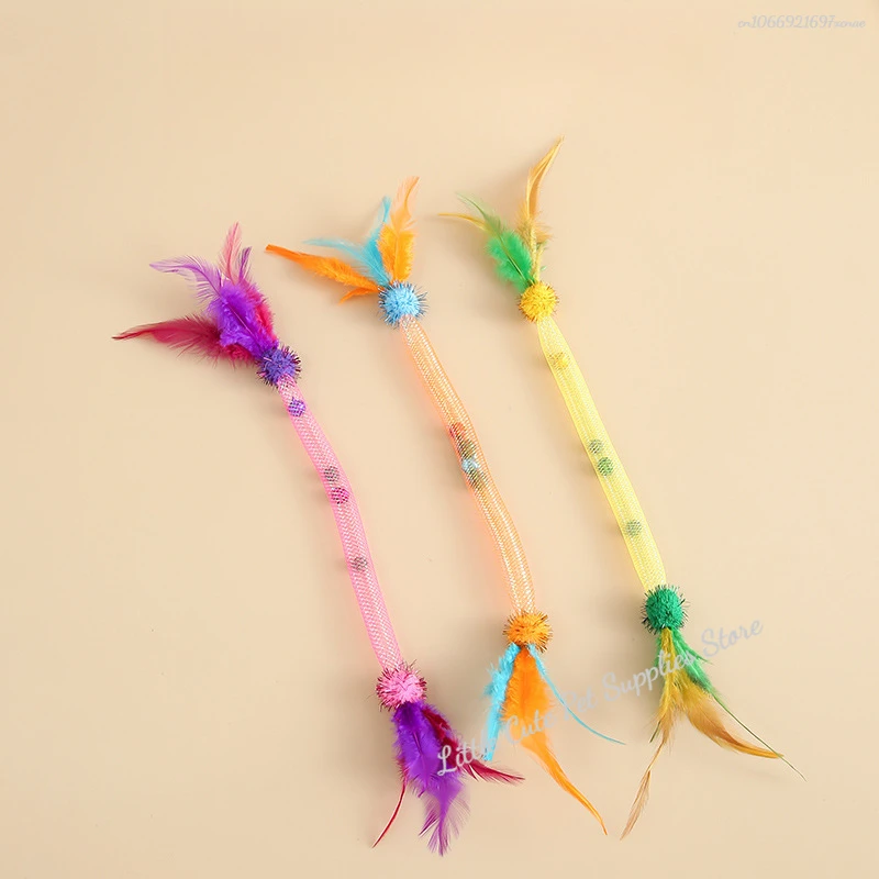 Juguete para Gato, tubo de cuerda con resorte de plumas, juguete elástico para gatos, juguetes interactivos de plumas para rascar, juguetes para mascotas - imagen 3