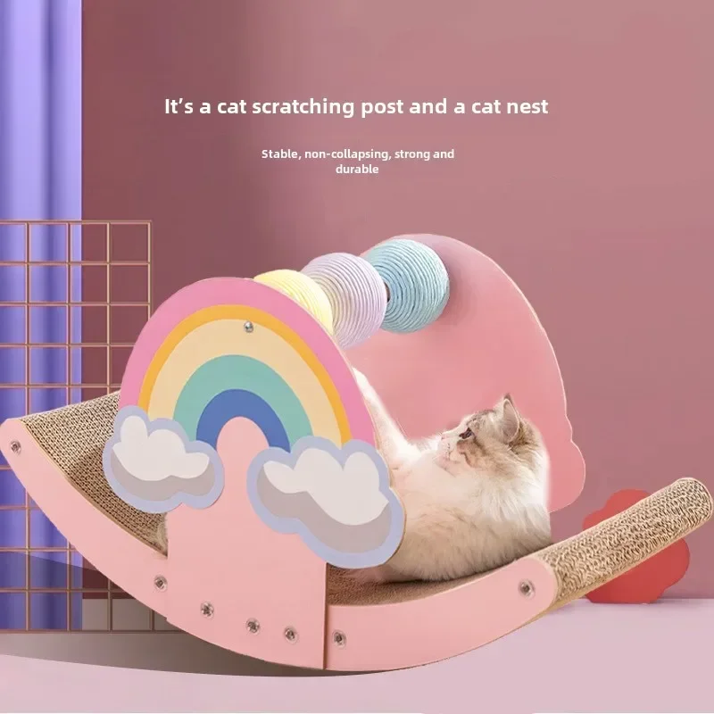 Nuevos juguetes para mascotas, tablero rascador para gatos de arcoíris, resistente al desgaste, juguetes para gatos, suministros para mascotas - imagen 3