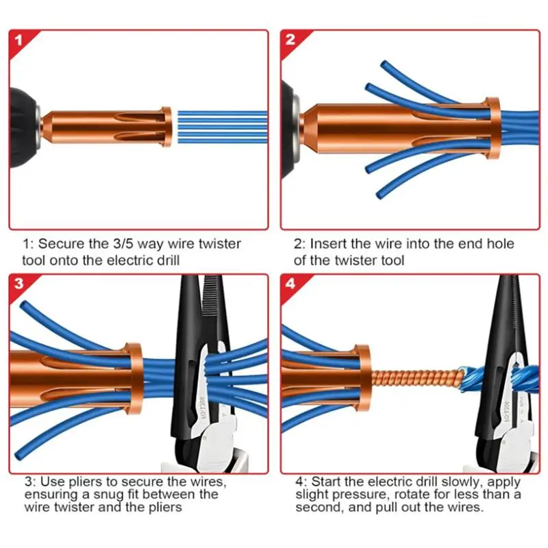 Herramienta de pelado de cables eléctricos para el hogar, pelacables resistente al calor, 3 piezas, 3 vías/5 vías - imagen 2