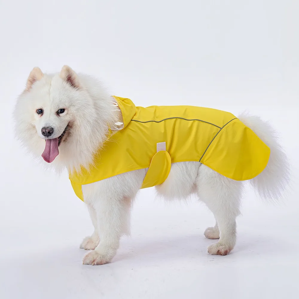 Impermeable perros grandes amarillo malla transpirable y reflectante - imagen 2