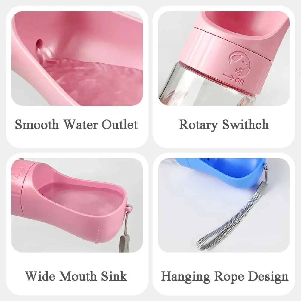 Botella de agua portátil para perros, 510/330ML, para perros pequeños y grandes, cachorros, gatos, viajes al aire libre, cuencos para caminar, alimentador para mascotas, suministros para perros - imagen 5