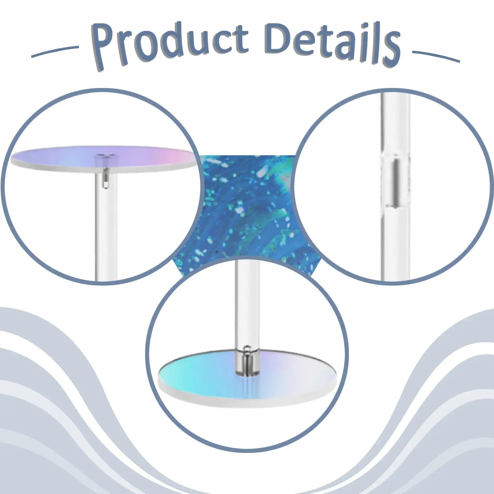 Mesa auxiliar de acrílico, soporte para bebidas, para espacios pequeños, mesa redonda pequeña y moderna de primera calidad, mesa auxiliar para sala de estar y mesita de noche - imagen 5