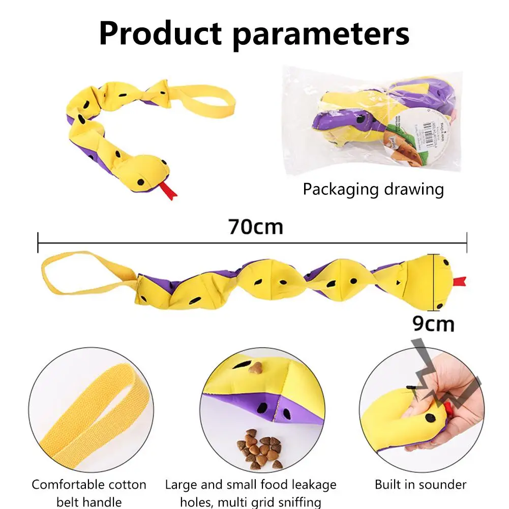 Juguete educativo resistente a las mordeduras para perros y mascotas, serpiente oculta de 2 colores, juguete para olfatear alimentos, aliviar el aburrimiento - imagen 4