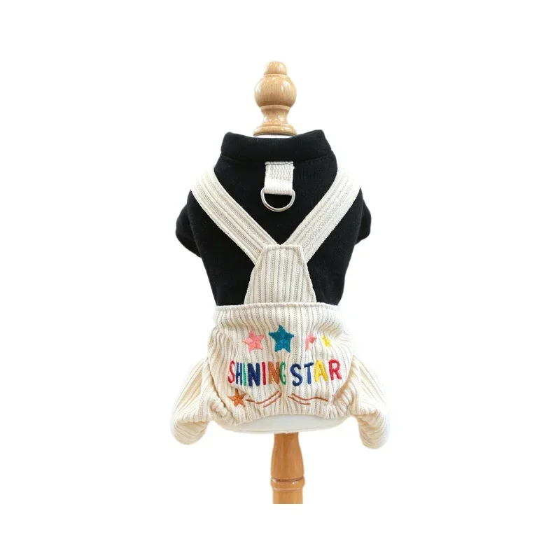 Monos de pana con forma de estrella para mascotas, pantalones bonitos de cuatro patas para mascotas, mono para cachorros y gatos, ropa, monos con estrellas de otoño e invierno - imagen 5