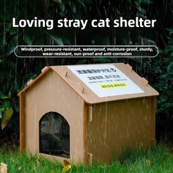 Nido para gatos callejeros al aire libre, impermeable, a prueba de frío, casa cálida para mascotas, camas anidadas para perros de invierno, suministros de nido para gatos Feral a prueba de humedad