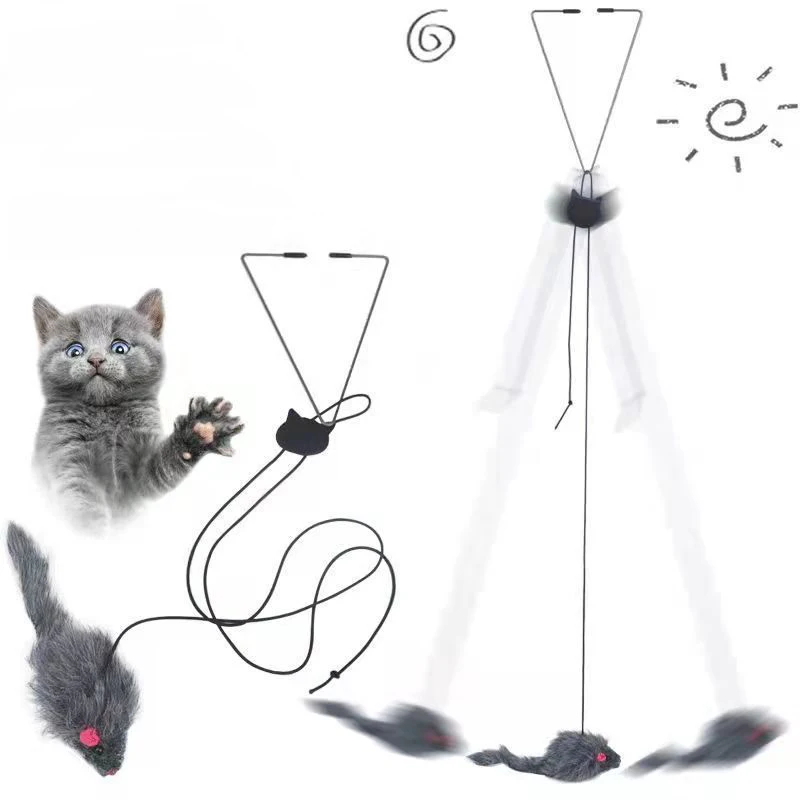 Puerta colgante para ratón, palo para gato, clip elástico, columpio para puerta, juguete para saltar, alivio para gatos, suministros para mascotas - imagen 2