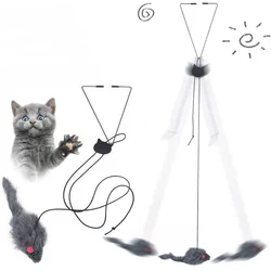 Juguete interactivo Para Gato, Clip colgante Para puerta, ratón de felpa, puerta colgante autohi, Juguete elástico divertido Para Gatos