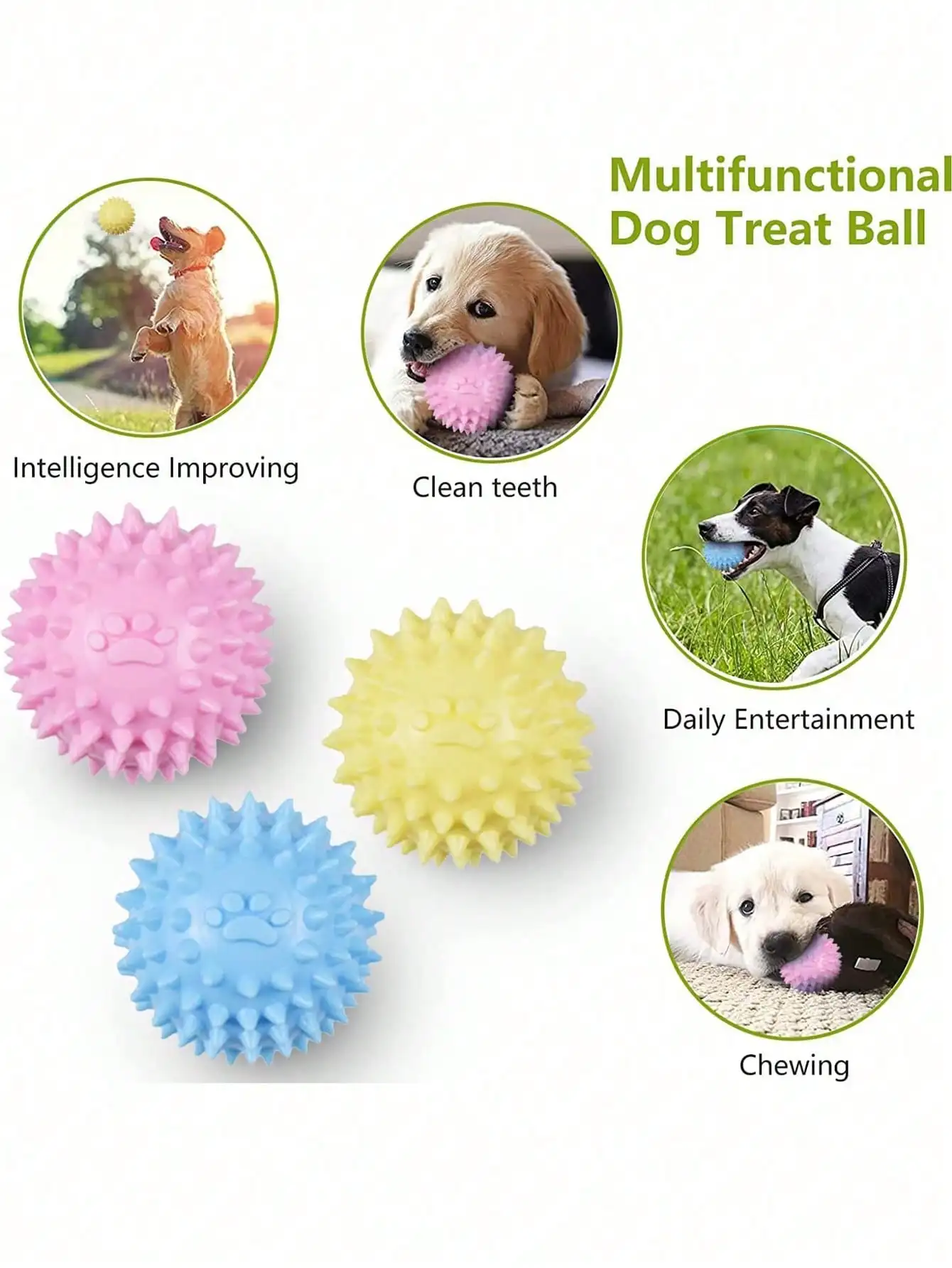 Bola masticable para perros – Limpieza dental resistente - imagen 4