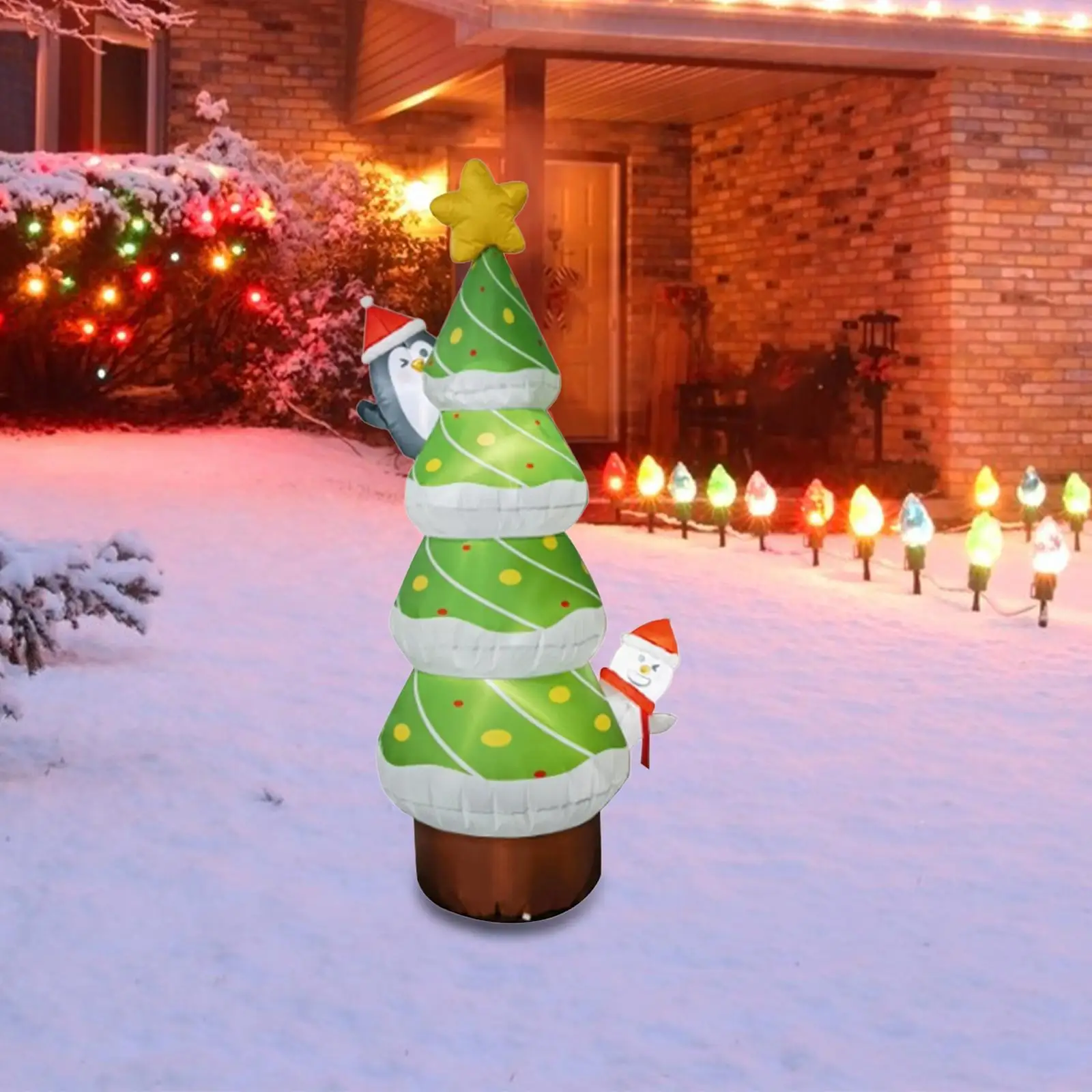 Árbol de Navidad inflable, adorno, decoración navideña, decoración de patio inflable para interior, exterior, centros comerciales, patio trasero