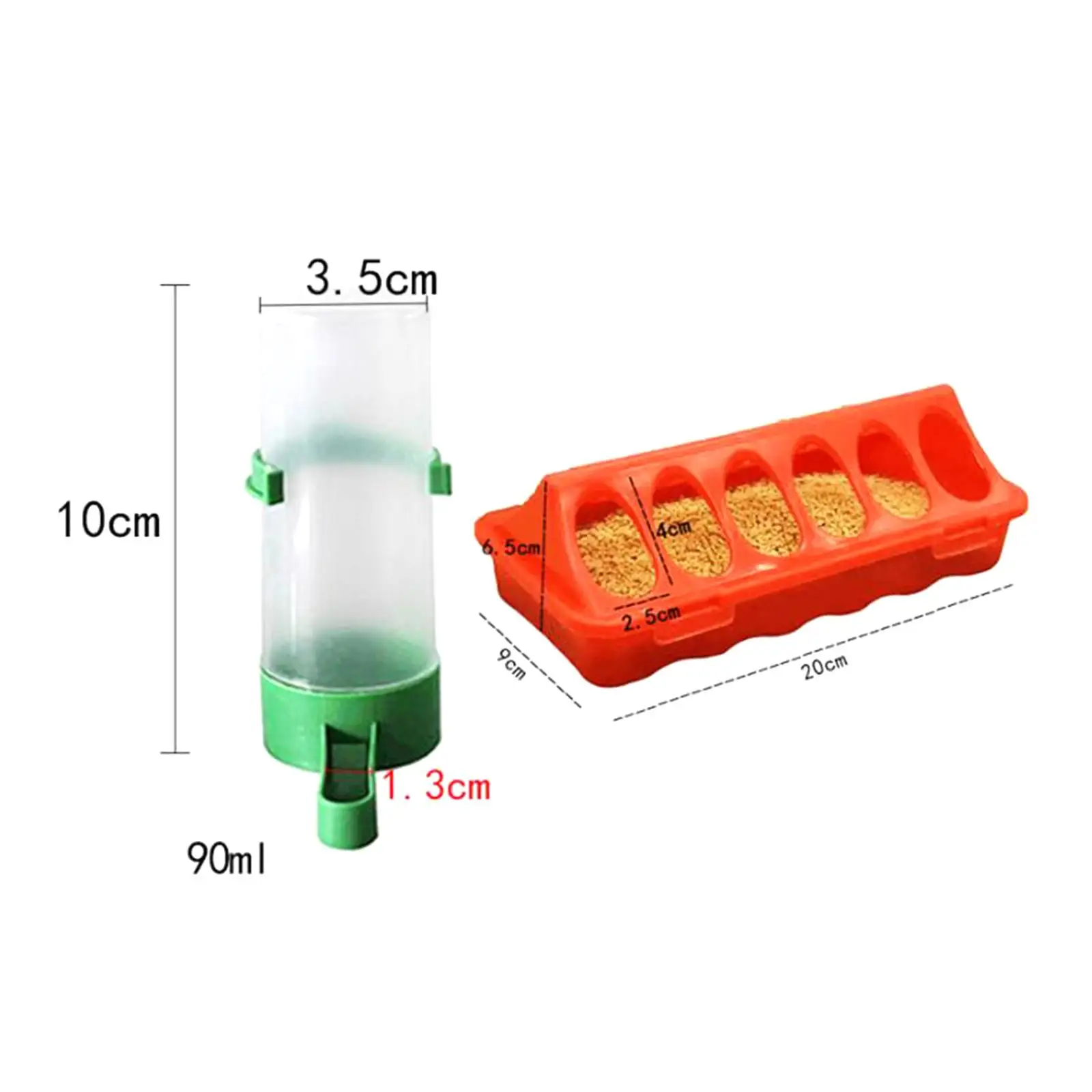 Food and Water Feeder Set Small Animals Feeding Bucket Bird Watering Bottle Food and Water Feeder Set Small Animals Feeding Bucket Bird Watering Bottle