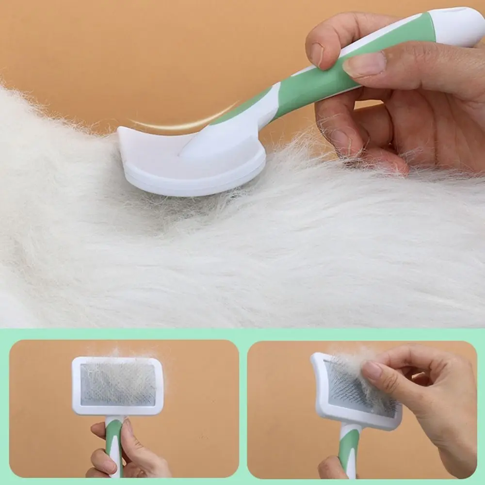 Cepillo para deshedding de mascotas para cabello largo: peine rebanador de acero inoxidable con puntas de masaje, antiestático y eliminador de nudos - imagen 2