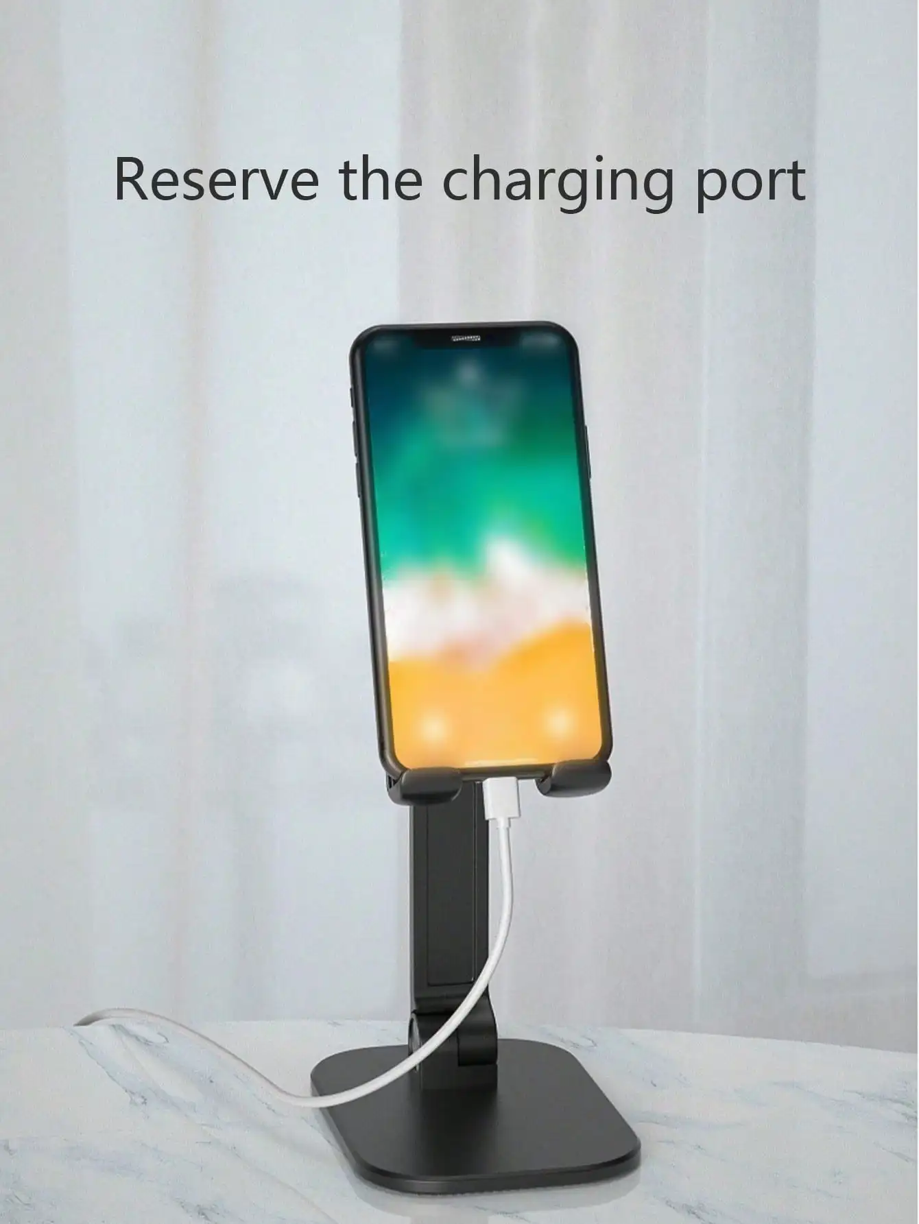 Soporte de teléfono plegable ajustable para escritorio, 1 unidad, soporte portátil para perezosos de altura ajustable para transmisión en vivo y uso diario - imagen 4