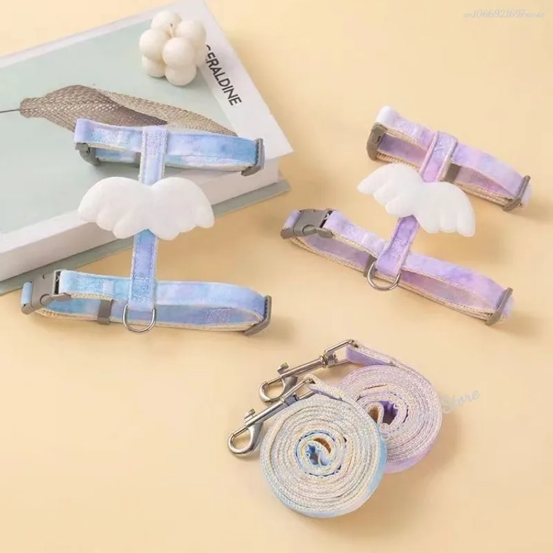 Juego de arneses y correas para mascotas con alas, arnés ajustable para gatos, perros pequeños, Pug, Chihuahua, accesorios para gatos - imagen 3