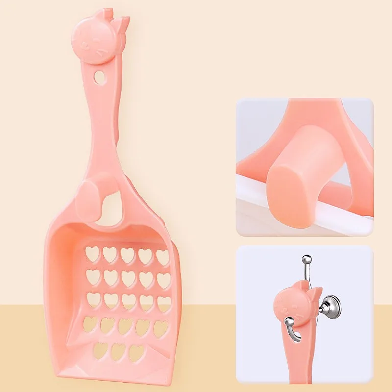 Pala de arena para gatos, pala de arena de plástico para gatos, palas de arena colgantes para limpieza de inodoro de gatos, pala de arena para gatos pequeños, productos para mascotas - imagen 3
