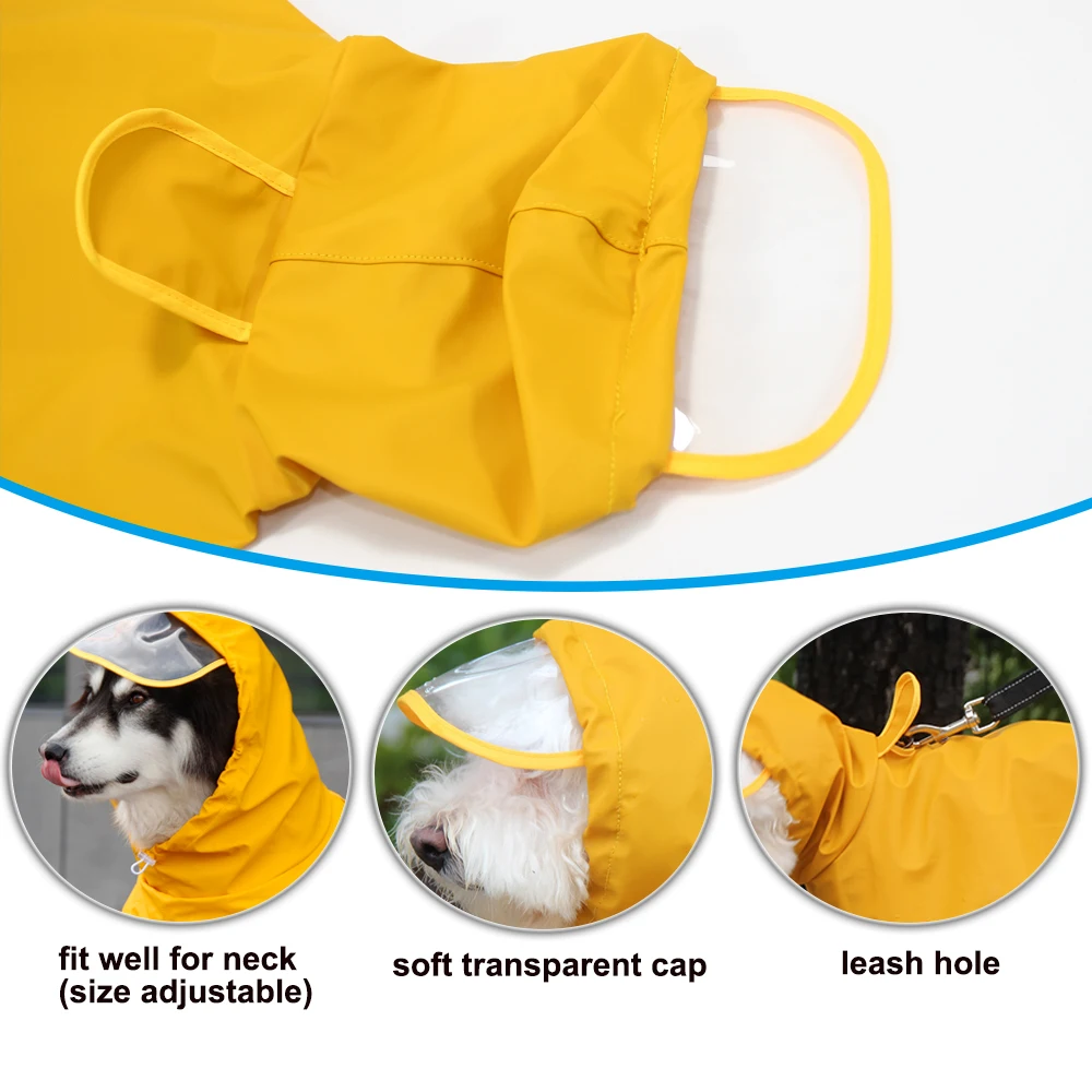 Chubasquero 2 en 1 para perros grandes, ropa impermeable para mascotas para perros pequeños y medianos, Chubasquero Golden Retriever Corgi, artículos para mascotas - imagen 5