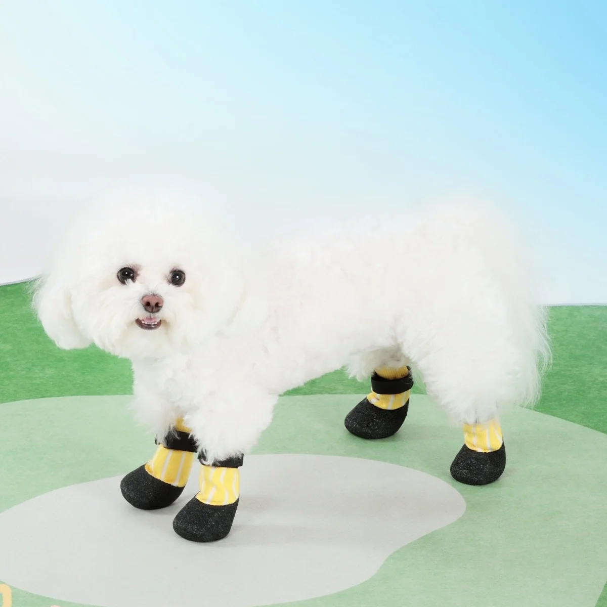 Zapatos de punto transpirables de verano para perros, cubiertas para pies de mascotas para perros pequeños a medianos, zapatos de suela blanda, no se caen al aire libre - imagen 2