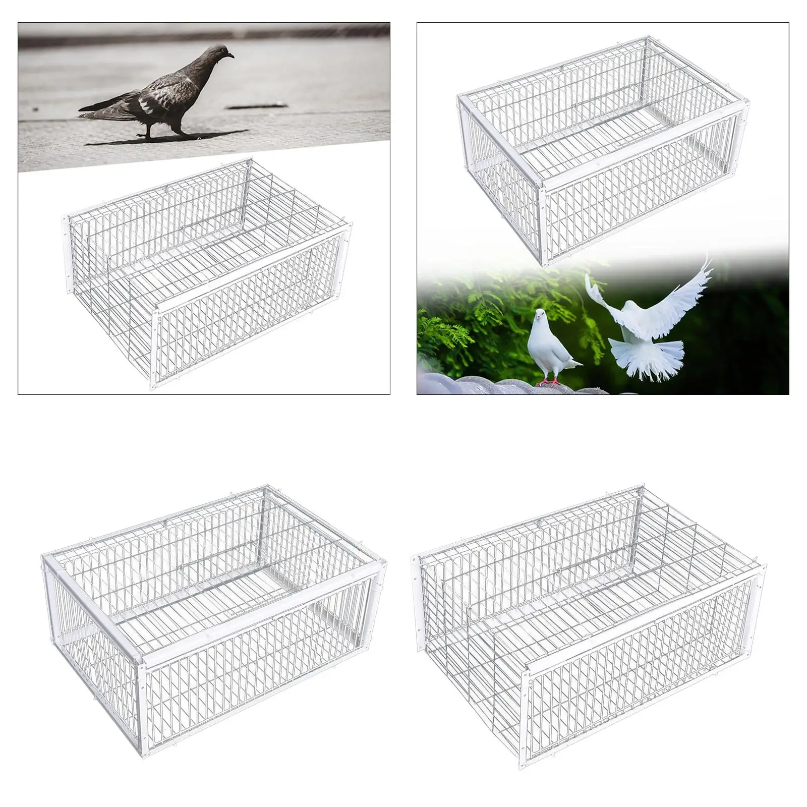 Pigeon Trap Cage Escape Proof 40x30x26cm Large Easy Assembly Pigeon Coop for Farms Warehouses Meat Pigeons Gardens Garages