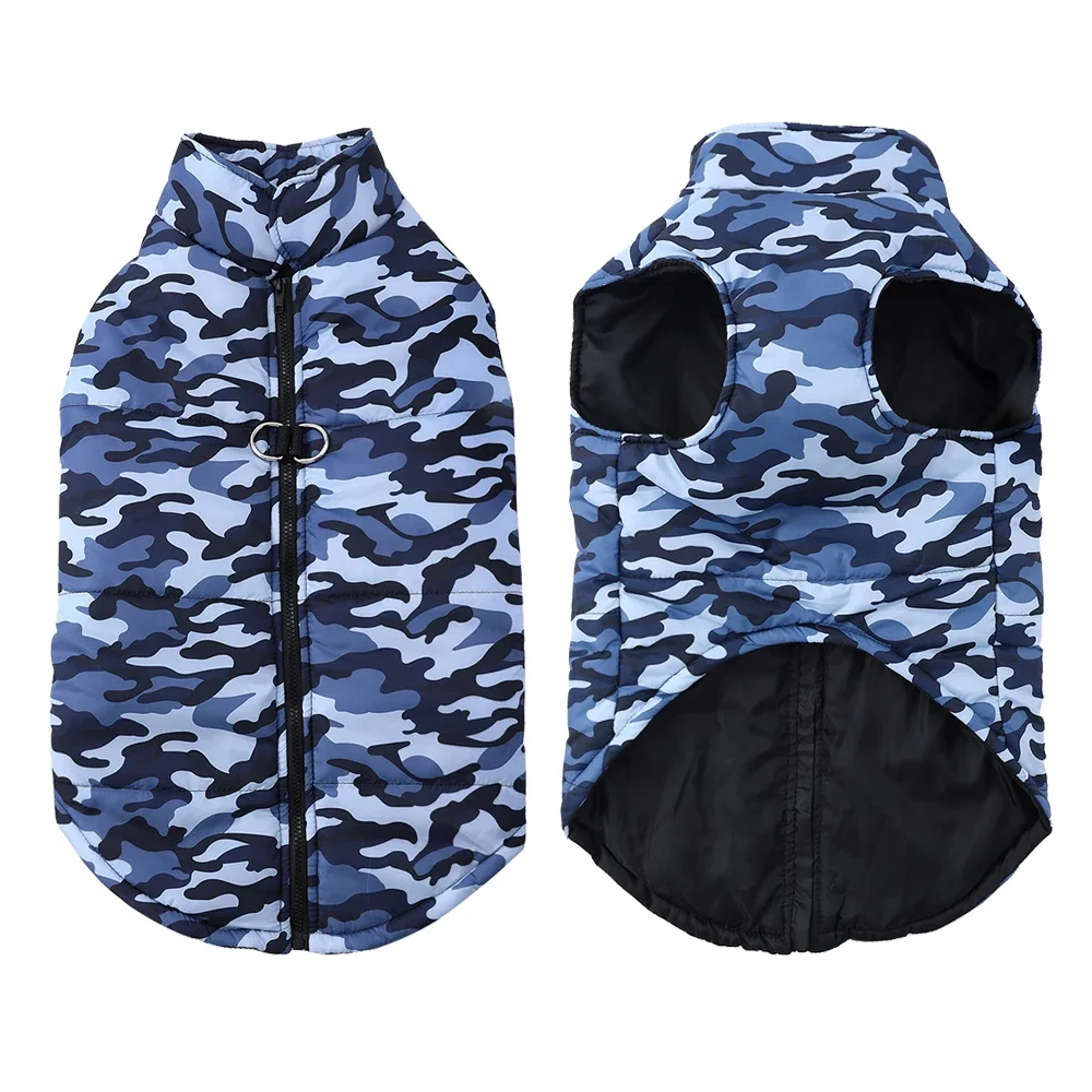 Ropa de invierno para mascotas, chaqueta cálida a prueba de viento para perros grandes, abrigo para perros medianos y grandes, disfraz con estampado de camuflaje, trajes de Golden Retriever