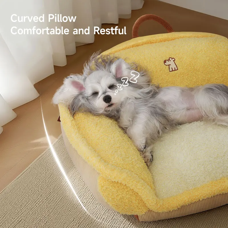 HOOPET Cama y sofá para perros 2 en 1 para perros pequeños, alfombrilla reversible extraíble y lavable para cachorros de peluche Bichon, todas las estaciones - imagen 5