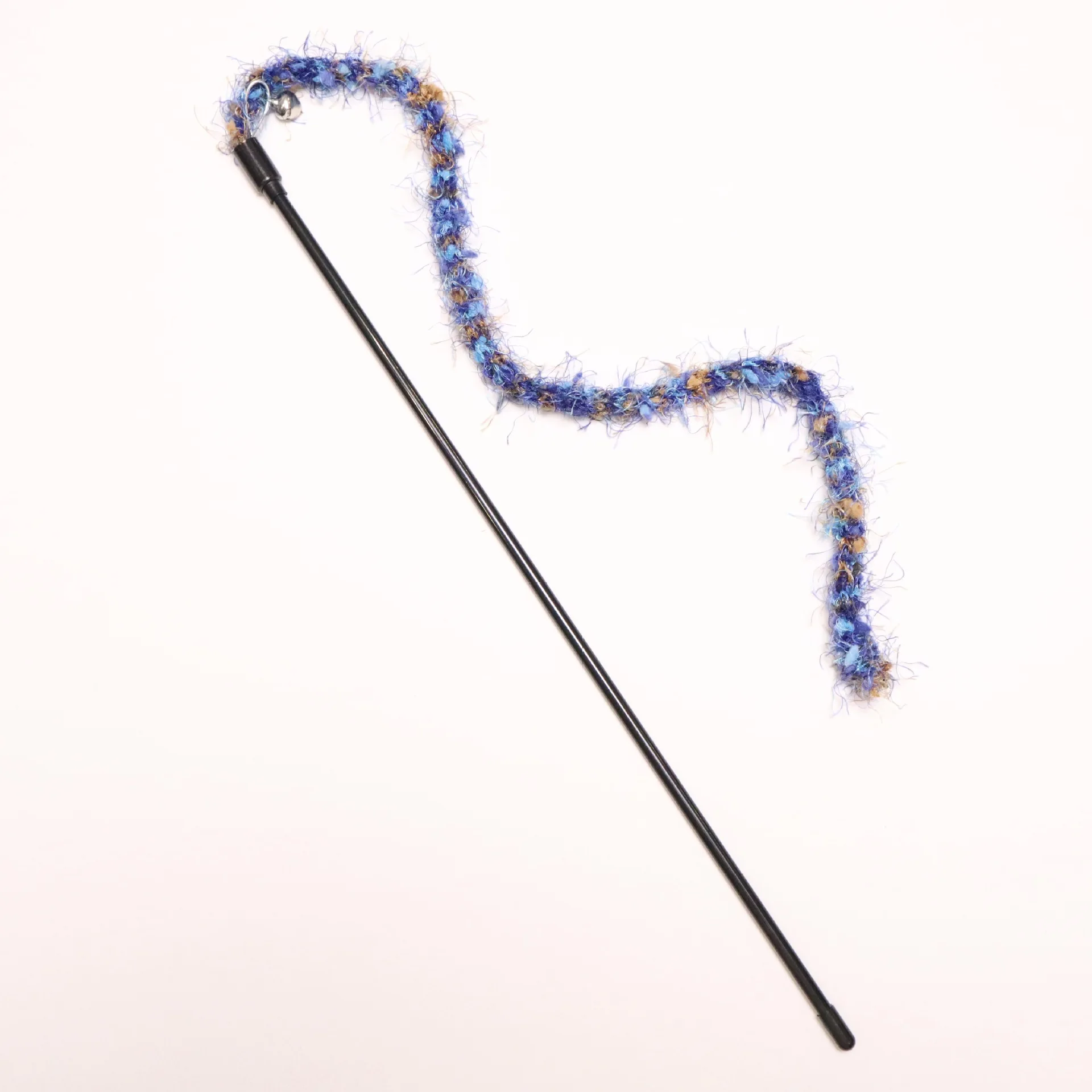 2/3/4 Uds. Cuerda de felpa a rayas coloridas, palo de burla para gatos, juguete tejido de lana para mascotas