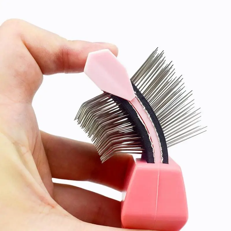Cepillo de dos caras para perro, peine de limpieza de pelo con aguja de masaje, herramienta para mascotas que elimina suavemente el pelo suelto para desenredar - imagen 3
