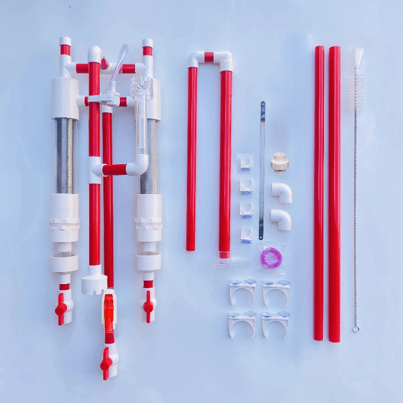 Juego de sistema de filtración de sifón para pecera, filtro de inodoro para peces, separador de feeces de malla, accesorios de filtración de sifón, suministros para mascotas