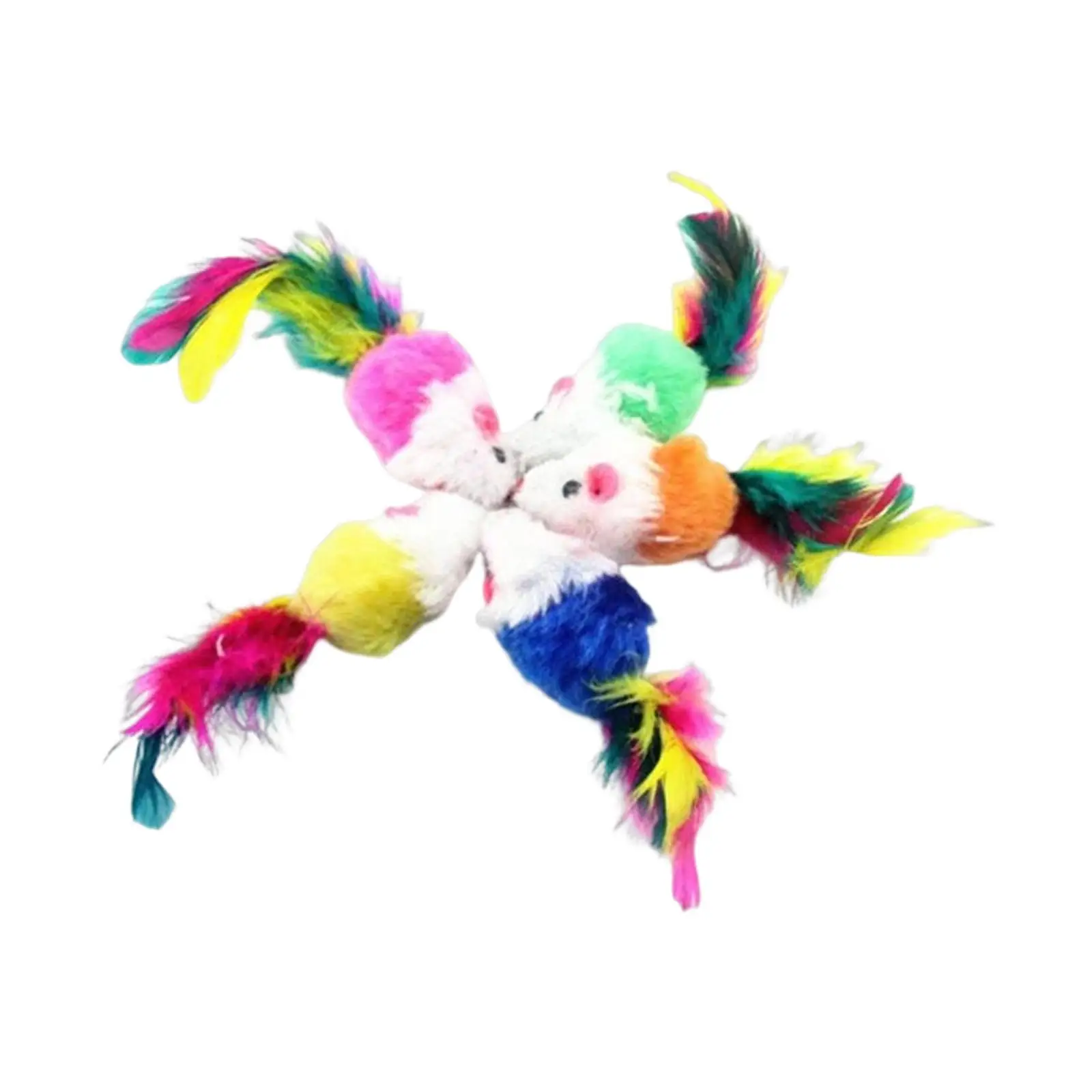 5x Realistic Interactive Cat Toys, Stuffed Animal Plush Mice Shaped Toy Kitty