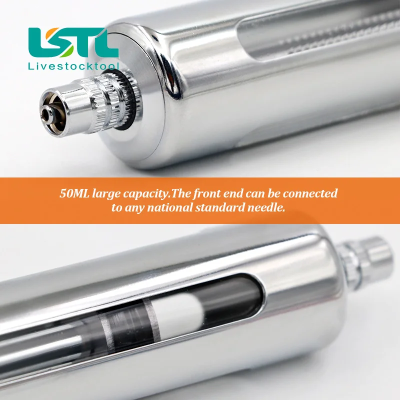 Jeringa continua semiautomática para ganado, equipo veterinario para caballos, ovejas, ganado y cerdos, inyector de vacuna ajustable de 50ml - imagen 3