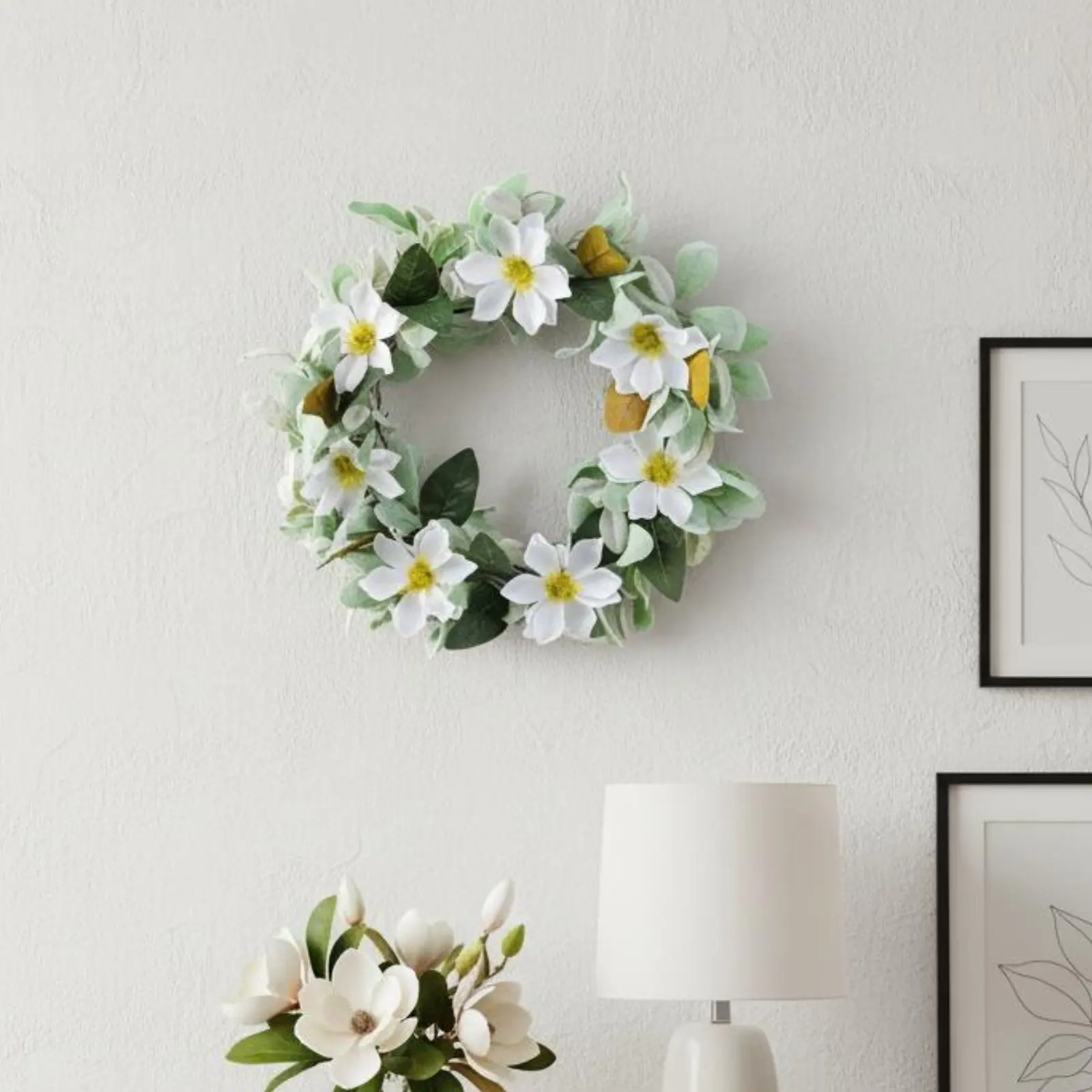 Guirnalda floral decorativa blanca con vid natural para gatos y perros - imagen 3