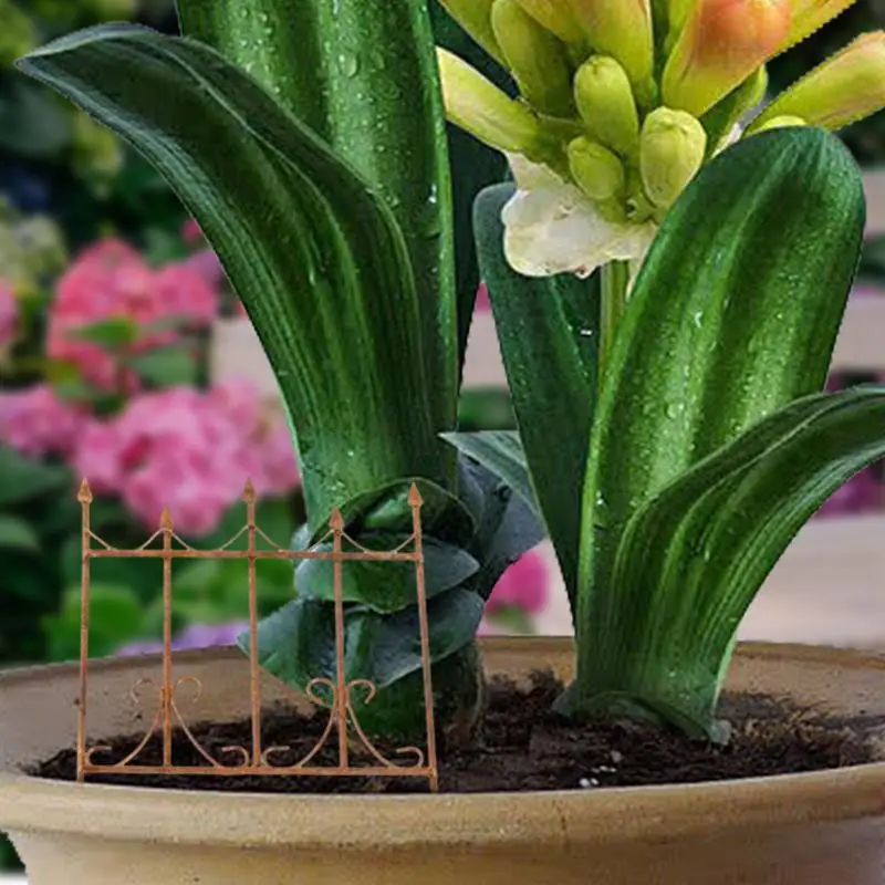 Valla de hierro en miniatura, valla decorativa de arte del hierro para decoración de Mini casa, valla de juguete de arte del hierro forjado, paisaje en miniatura - imagen 3