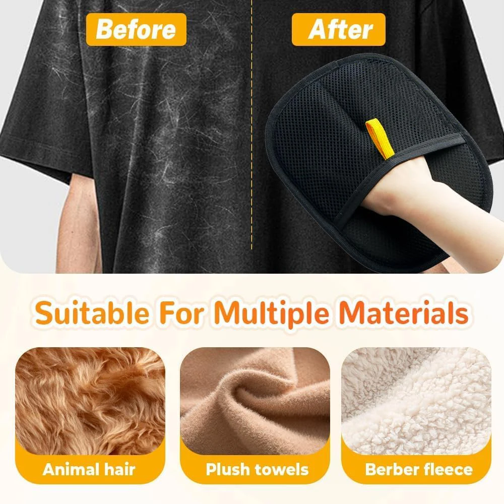 Herramienta de depilación para mascotas, guantes de eliminación estática reutilizables, guantes de aseo de doble cara para mascotas, elimina el pelo de la piel de las mascotas para alfombras - imagen 4