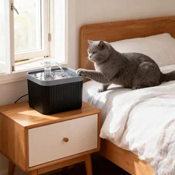 Fuente de agua para gatos y cachorros de 2,5 L, fuente para mascotas de gran capacidad para interiores filtrada con bomba ultrasilenciosa, perfecta para familias multimascotas
