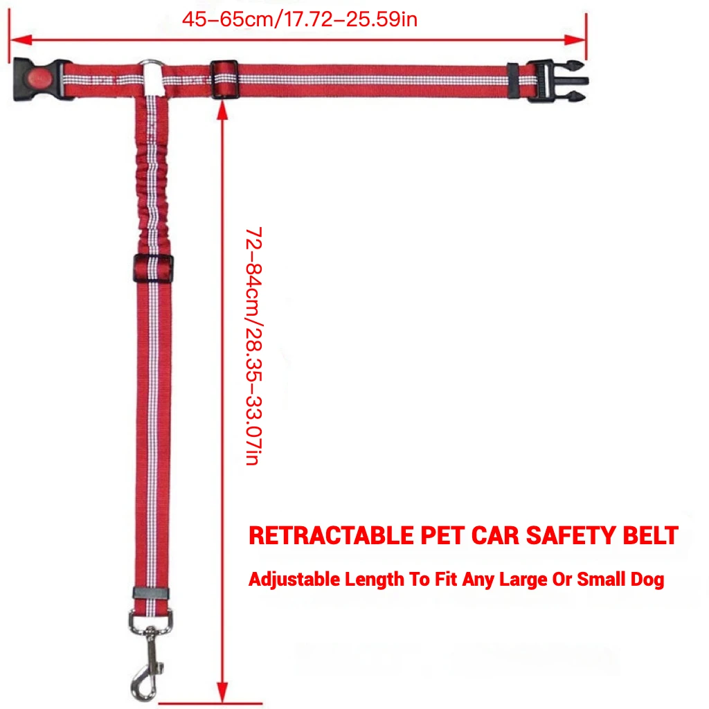 Cinturón de seguridad de coche ajustable para mascotas con Clip Universal elástico absorbente de golpes cinturón de seguridad reflectante para mascotas suministros para exteriores para mascotas - imagen 5
