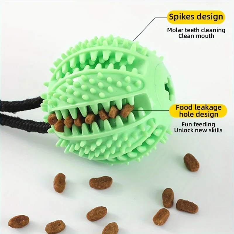 Juguete interactivo para perros con ventosa con sonido y dispensación de golosinas, pelota de goma duradera para entrenar y diversión de desgranar - imagen 2