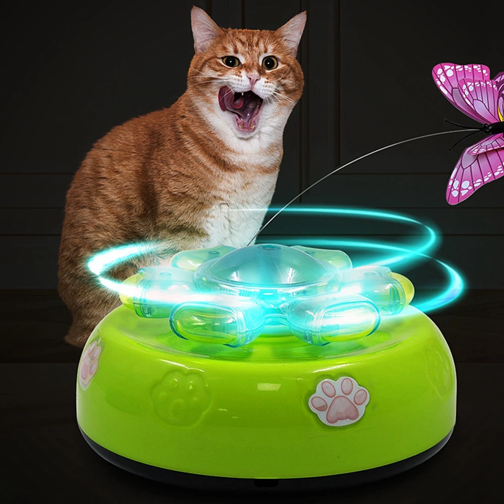 Juguetes para gatos 5 en 1, gatito electrónico interactivo inteligente, juguete automático de plumas de mariposa, carga USB - imagen 5