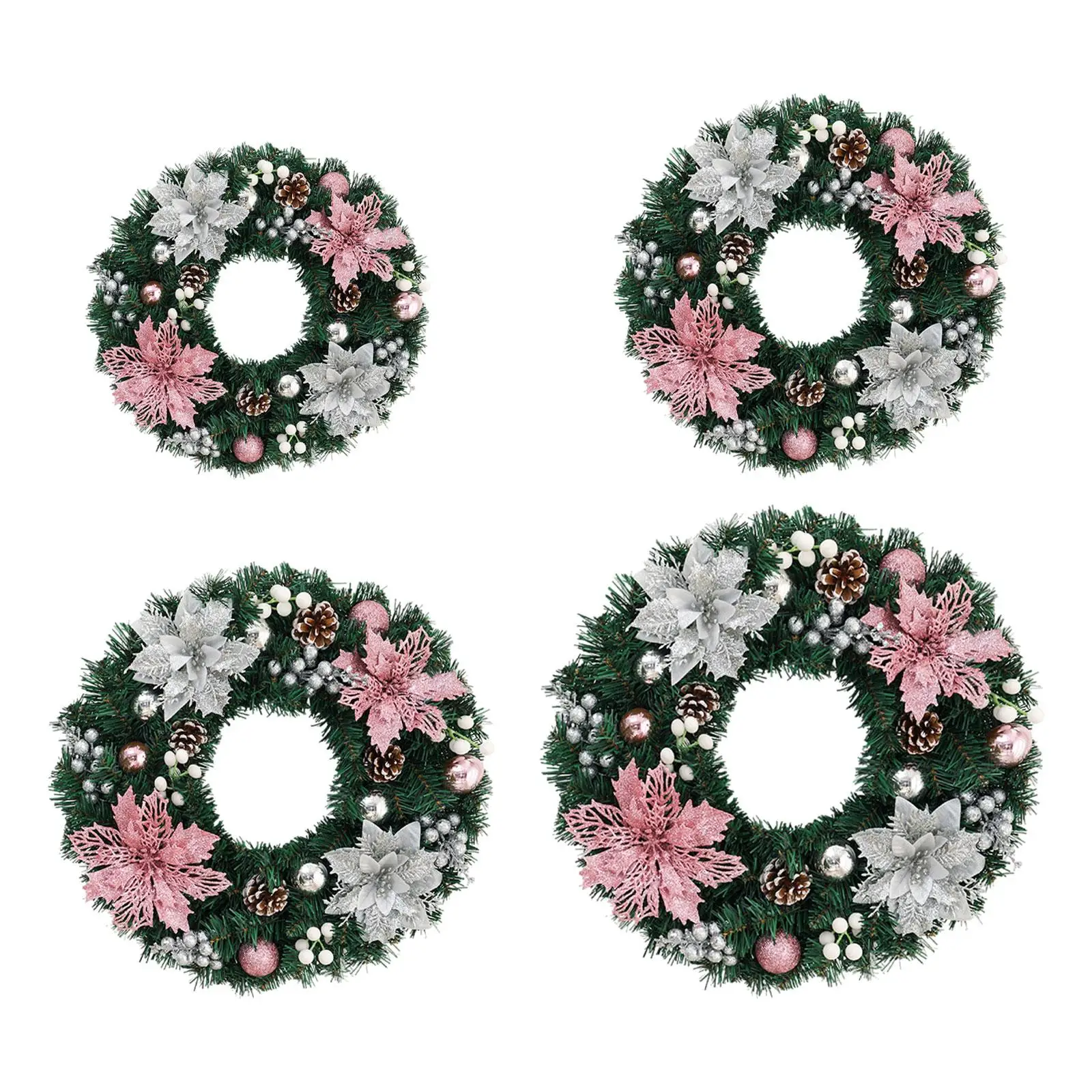 Corona navideña para fiesta, colección de pared, Festival interior y exterior, corona de cono de pino, guirnalda de pino Artificial, decoración colgante para puerta