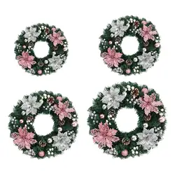 Corona navideña para fiesta, colección de pared, Festival interior y exterior, corona de cono de pino, guirnalda de pino Artificial, decoración colgante para puerta