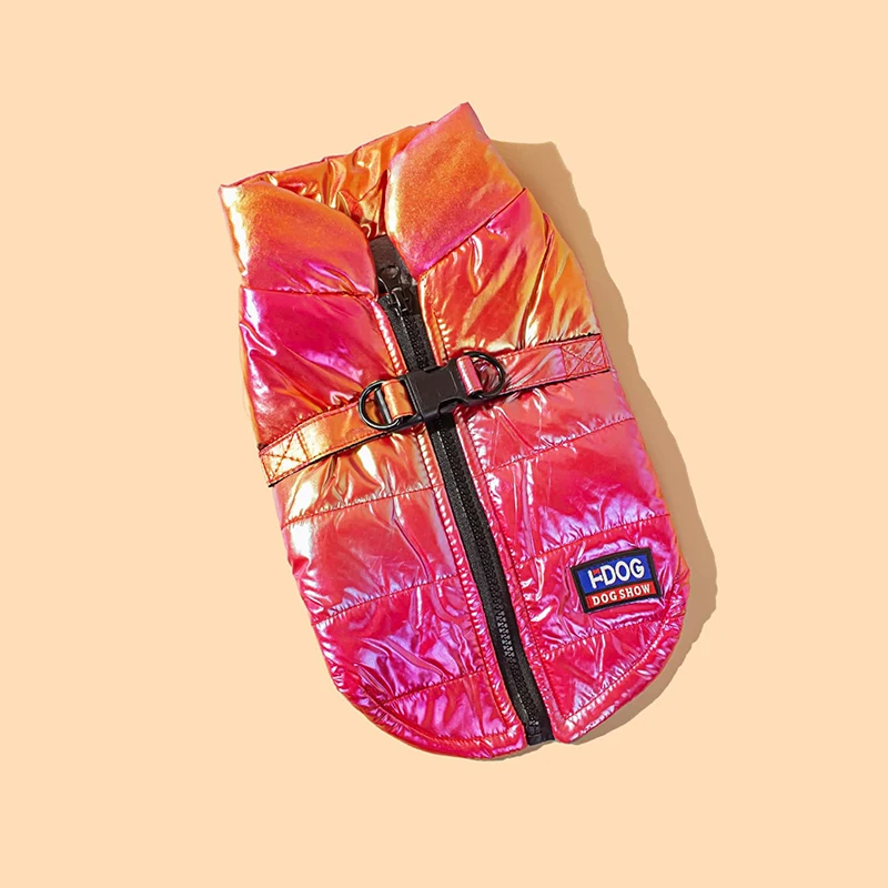 Chaleco reflectante impermeable de color degradado con forro polar para el calor, ropa para mascotas con diseño reflectante para perros Bichon - imagen 5