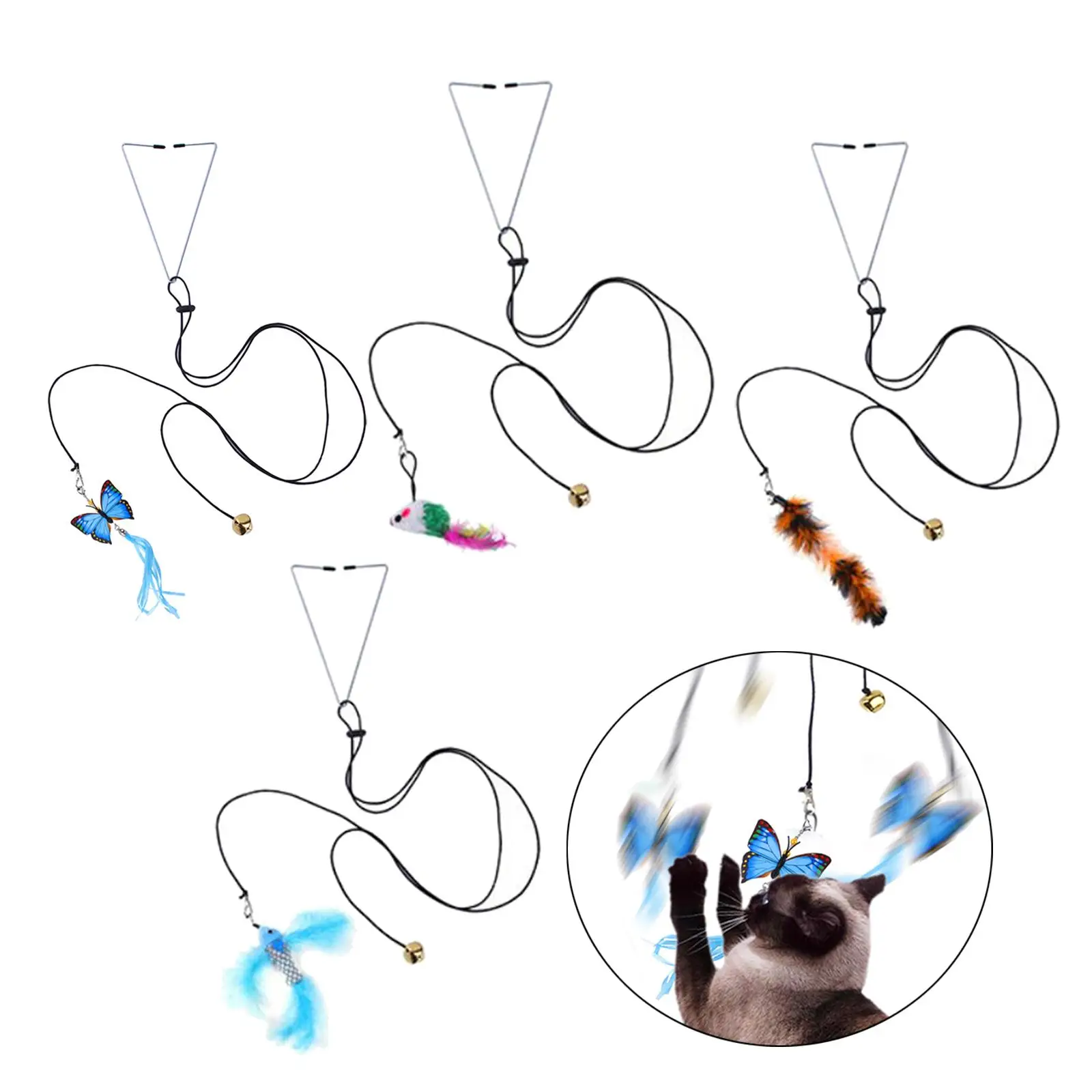 Juguete divertido para gatos, palo colgante, ejercitador interactivo, suministros para mascotas - imagen 5