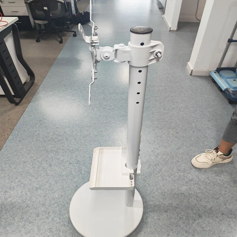 Soporte de TV móvil de piso para televisores de 10-42 pulgadas Soporte de TV rodante con ruedas de bloqueo Altura ajustable, estante multimedia con capacidad para hasta 77 libras - imagen 4