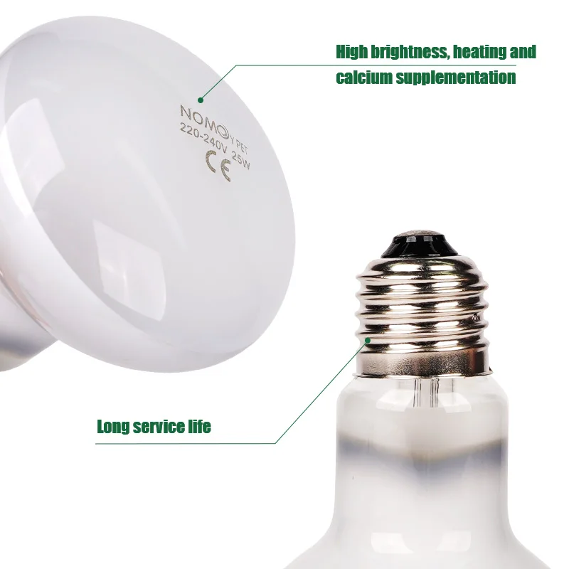 Bombilla para reptiles UVA + UVB de 220V, lámpara de luz diurna para reptiles, lámpara de calefacción, luz para tomar el sol para tortuga, lagarto, terrario, 25W-100W - imagen 4