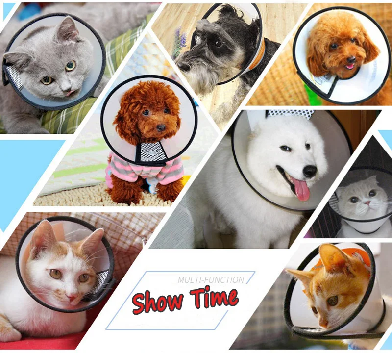 Collares ajustables de PVC transparente para perros y gatos, Elizabeth, para perros pequeños, medianos y grandes, antimordeduras/lamer, recuperación curativa de heridas, Collar cónico para mascotas - imagen 5