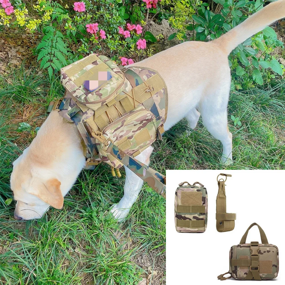 Juego de bolsas tácticas para perros, bolsas de nailon de estilo militar, multiusos para entrenamiento de perros, aventuras al aire libre y almacenamiento de engranajes - imagen 5