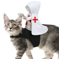 Disfraz Caballero Templario blanco y negro para gatos y perros