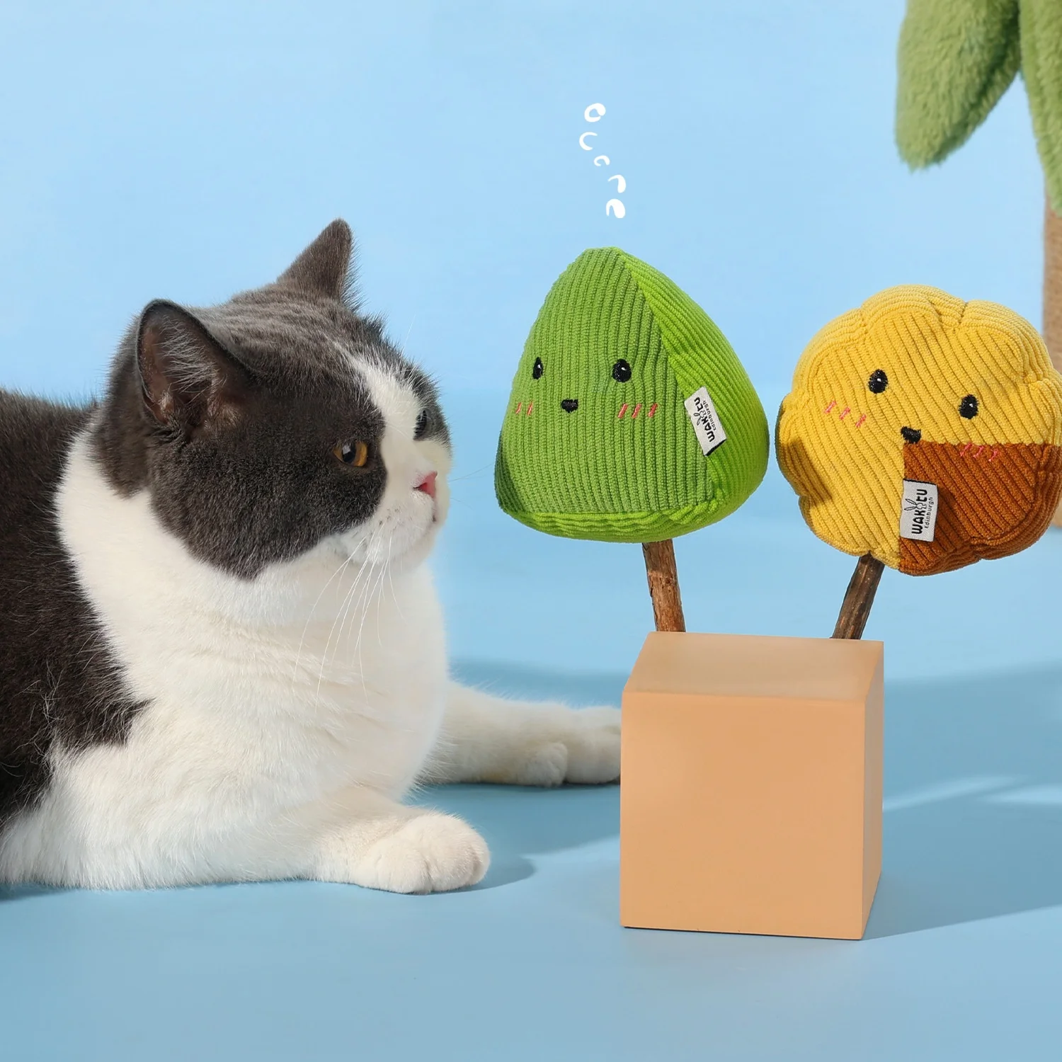 Juguetes de peluche de hierba gatera para gatos, palitos para masticar de Poligono, juguetes para rascar de dentición para gatos, palos de madera Natural, juguetes interactivos para gatos - imagen 4