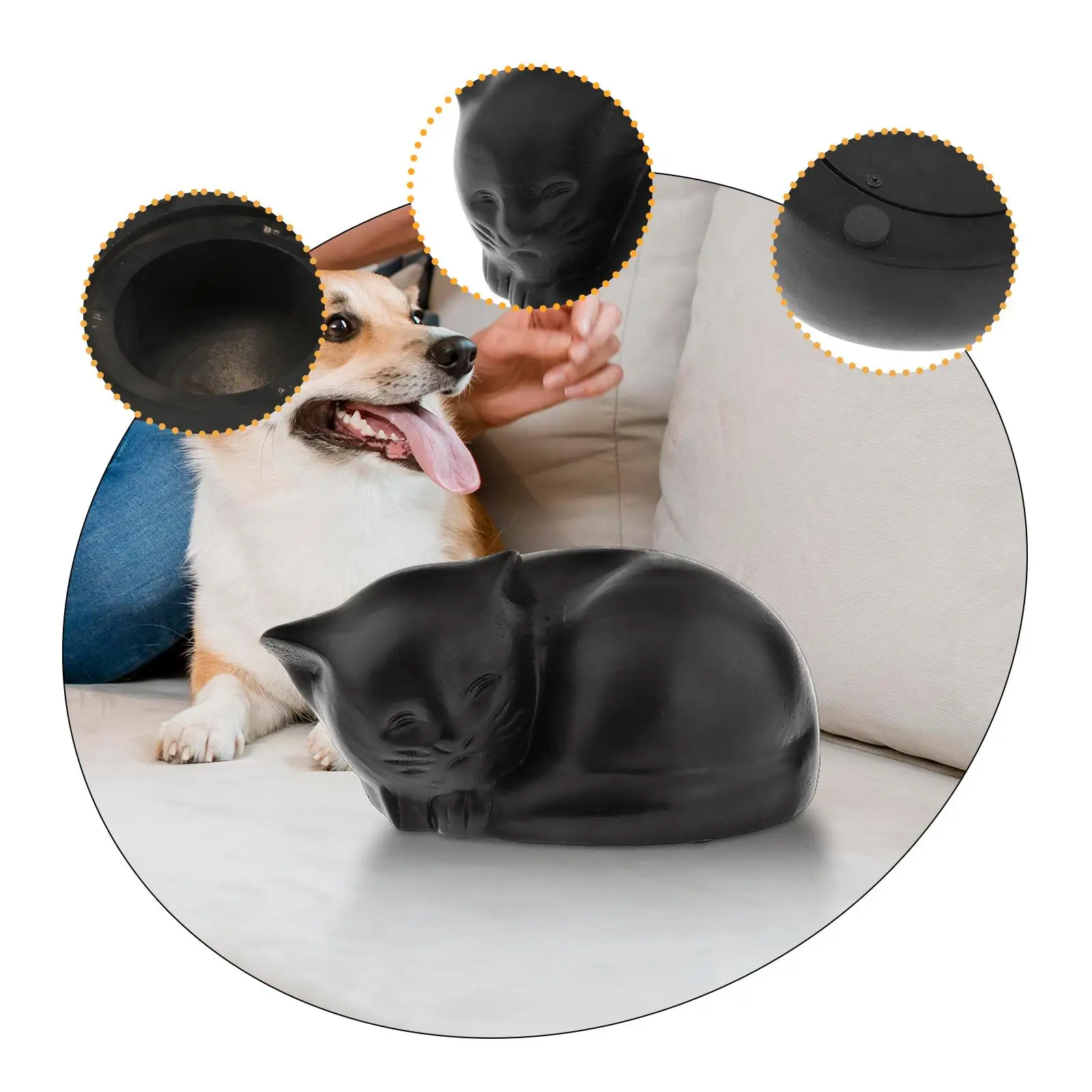 Pet Cremation Urn Funeral Urn Burial Storage Supplies, Souvenir Memorable Memorial Keepsake Commemorate for Shelf Table