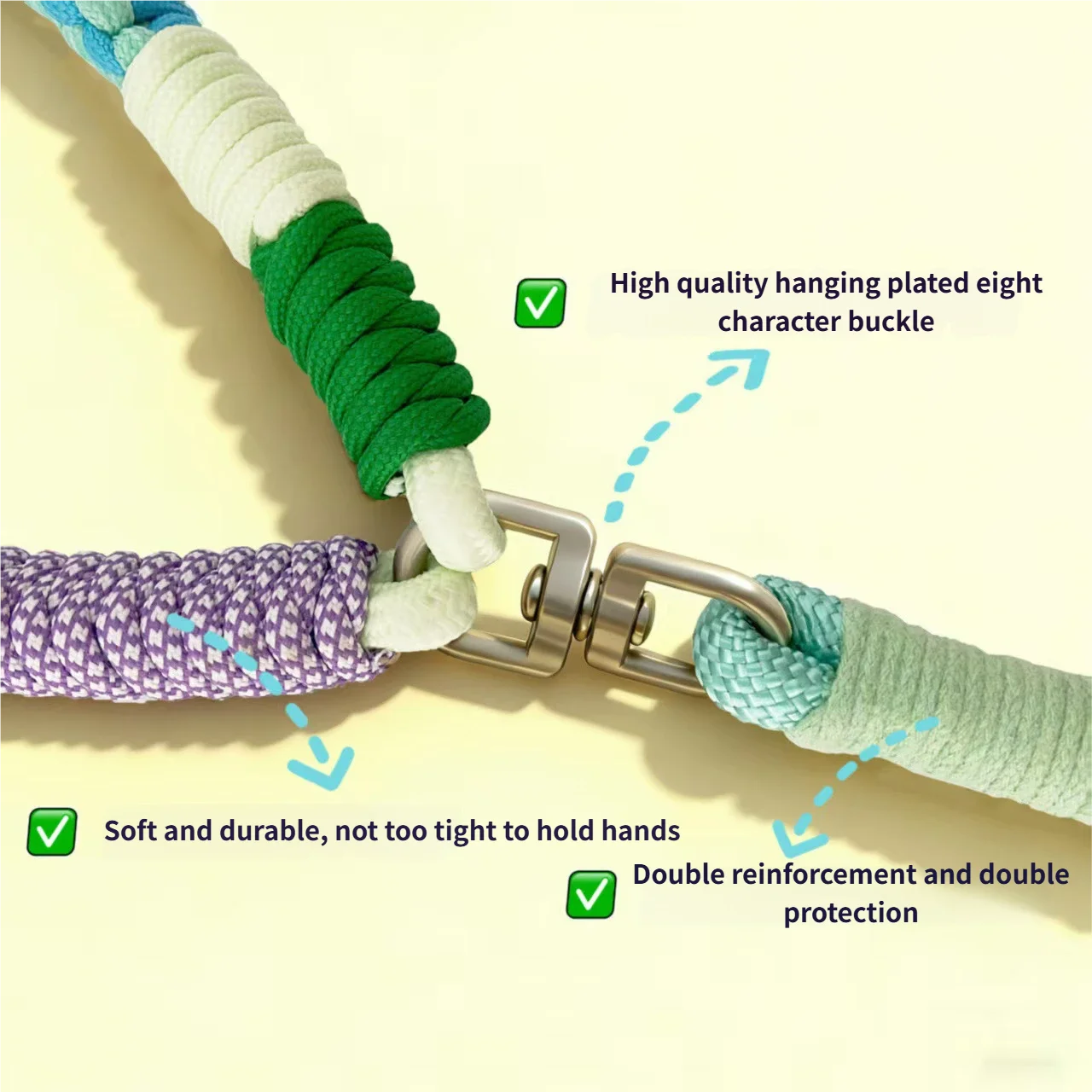 Correa trenzada hecha a mano para perro de 5 pies, correas de nailon resistente para mascotas, cuerda de algodón para caminar y entrenar, cuerda de tracción tejida a mano para mascotas - imagen 5