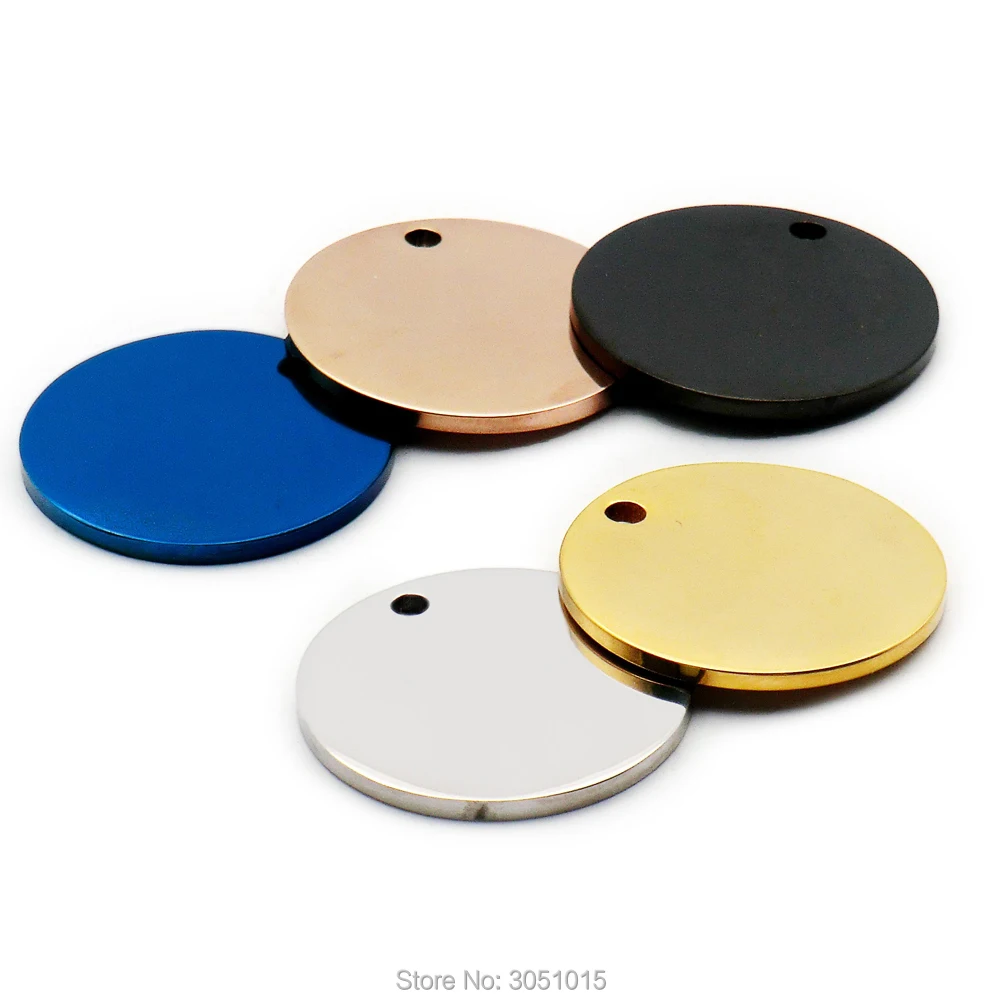 Venta al por mayor, 20 piezas, etiquetas redondas de identificación de perro, nombre DIY, etiqueta polaca de espejo, etiqueta decorativa de placa de acero inoxidable para hombre, placa antipérdida de gato - imagen 2